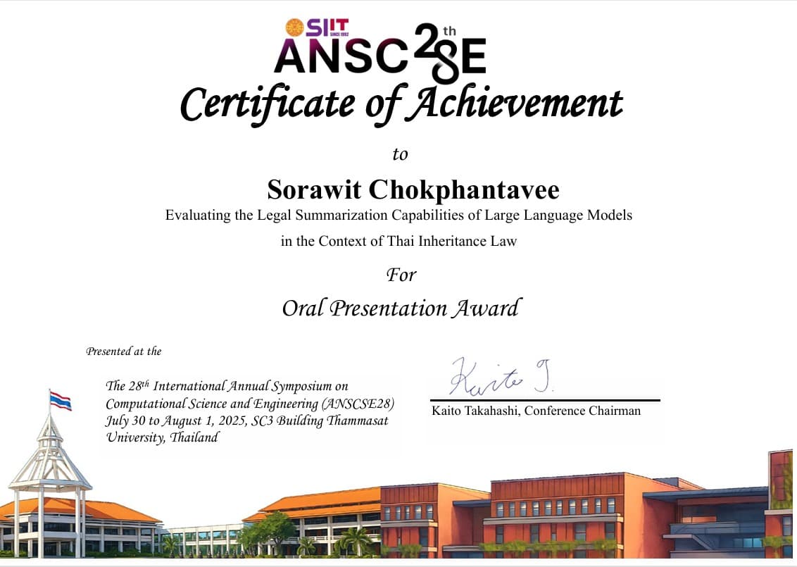 Oral Presentation Award